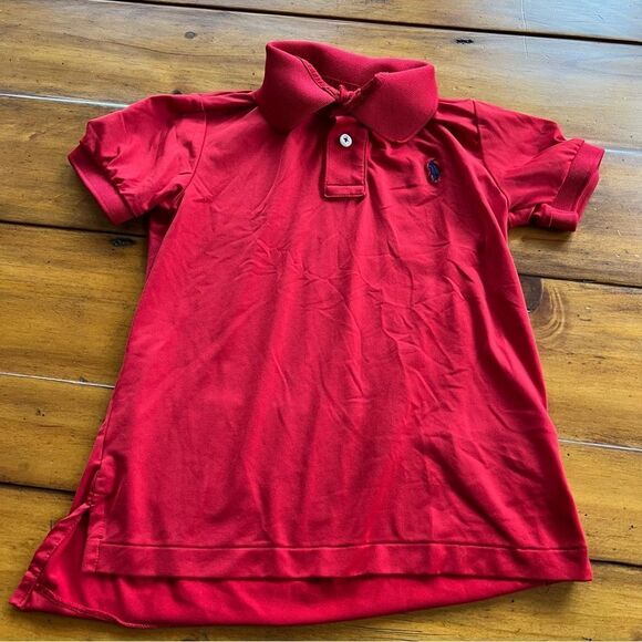 Polo by Ralph Lauren Performance Boy’s Red Collared Short Sleeve Shirt 6 - Picture 1 of 3